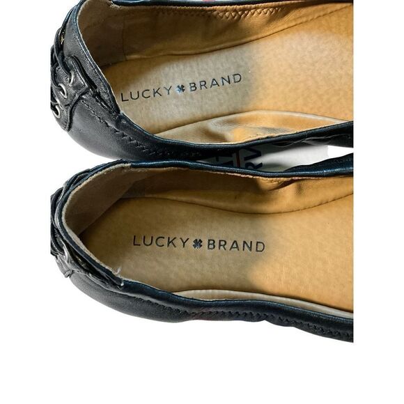 Lucky Brand Leather Ballet Flats with Lace Up Heel Details - Picture 3 of 10